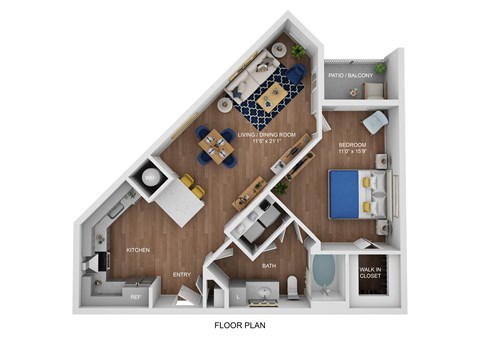 a 1 bedroom floor plan